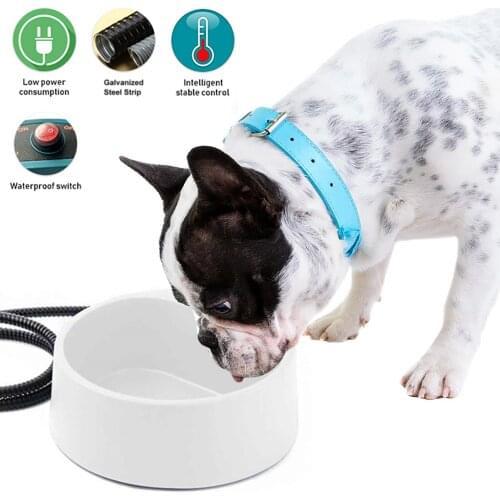 Pet Dog Heating Bowls Temperature Heated Pet Bowl Outdoor Dog Thermal-Bowl Provide Drinkable Water in Sub-Freezing Temperature