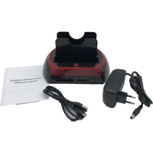 Multifunctional HDD Docking Station Dual USB 2.0 2.5/ 3.5 Inch IDE SATA External HDD Box Hard Disk Drive Enclosure Card Reader