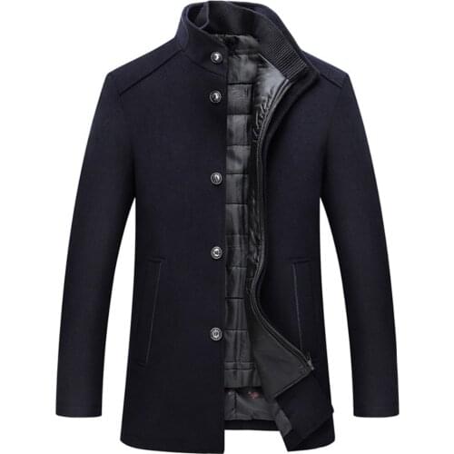 Mens Single Breasted Coats and Jackets with Adjustable Vest 4 Colours M-3Xl Wool Coat Men Thick Overcoats Topcoat