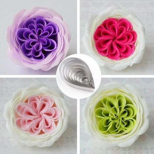 Set Of 10 Sizes Raindrop Rain Drop Cookie Cutters Mold for Cake Bread Cookie Stainless Steel Mould Cake Decoration