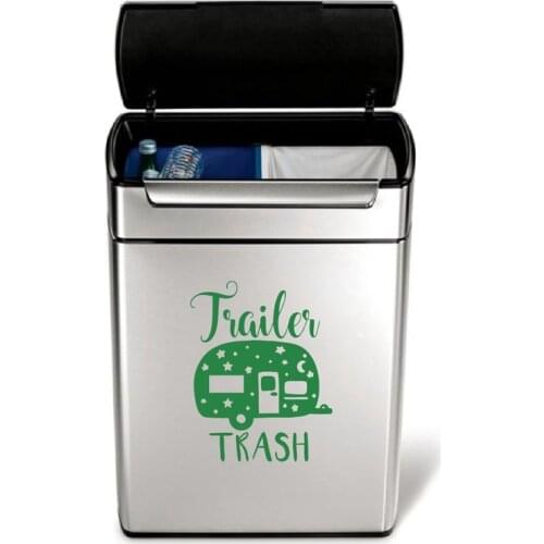Trailer Trash Vinyl Mural Art Sticker Decals For Camper Trailer Trash Can Decoration