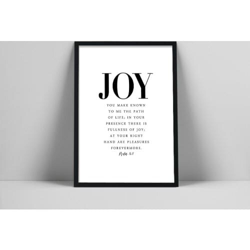 Psalm 16 ESV Bible Verse Wall Art, Scripture Wall Art for your Christian Decor, Joy Quote Print, Printable Artwork