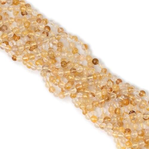 Natural Stone Smooth Citrines Quartz Round Loose Beads 15" Strand 4 6 8 10 12 MM Pick Size Beads For Jewelry Making