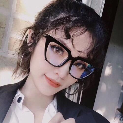 New Plastic Oversized Eyeglasses Anti-blue Light Square Transparent Optical Glasses Frames Computer Eyewear Women Men Oculous