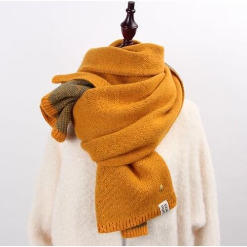 New Double Sided Solid Cashmere Scarf. Autumn and Winter Korean Version Thickened Warm Knitted Scarf