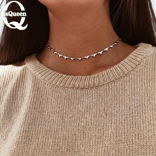 New Fashion Dainty Gold Hearts Necklace For Women Choker Necklace Romantic Jewelry