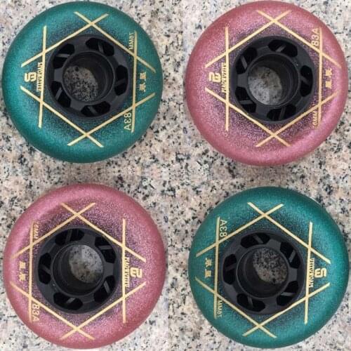 88/83A Roller Skate Wheel Brush Street High Elastic Wear-resistant Brake Inline Pulley Roller Skate Flat Flower Wheel 72/76/80mm