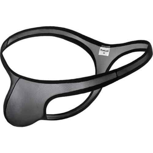 Sexy Underwear Men Thongs Low-Rise Nylon Panties Briefs Mesh Ultra Thin Thong Breathable Male Lingerie Mens Seamless Underpants