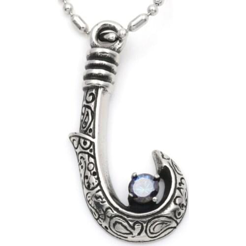 Charm Fishhook fishing Fisherman Titanium Stainless Steel Necklace Pendant