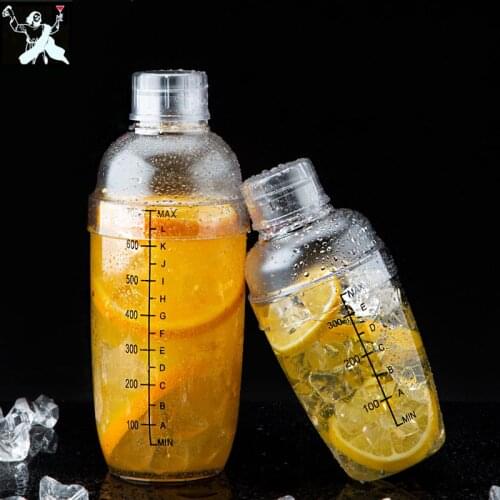 Plactic Cocktail Boston Bar Shaker Resin Shaker With Scale Anti Scalding Milk Tea Mixing Cup Transparent Good Grips PC Bar Tool