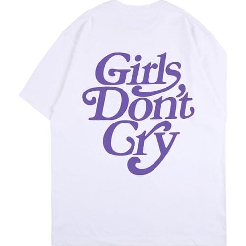 Girls Dont Cry Funny Cute Purple Shirts Graphic Tees Japanese Streetwear alternative grunge Oversized T Shirt Women Clothing