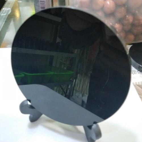 DHXYZB 15cm natural black obsidian plate fengshui scrying mirror black obsidian stone circle disk reiki healing crystal stones