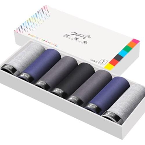 7Pcs/Set Men Panties Multicolor Men Cotton Underwear Male Fashionable Cotton Underwear Body Fit Breathable Mens Boxers