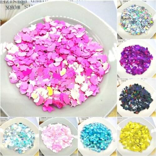 Ultra-thin PET Sequins 5*8mm Unicorn Laser Glitter 3D Nail Sequin Paillette Eo-Friendly Loose Sequin for Nail Art Decoration 10g