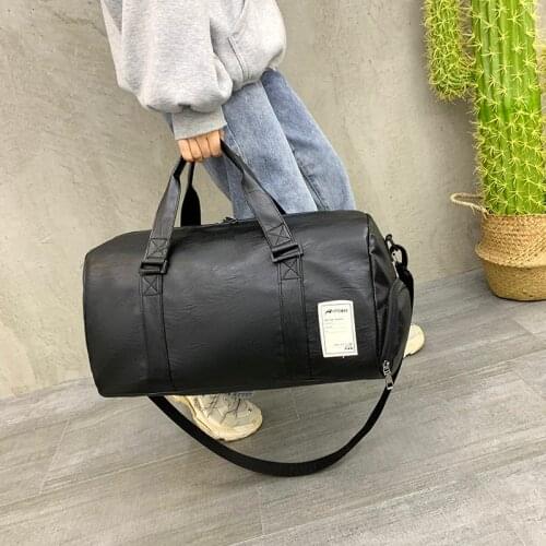 Waterproof Travel Luggage Bag With Shoe Compartment Fitness Training Sports Suitcase Business Leather Duffle Bag Shoulder Unisex