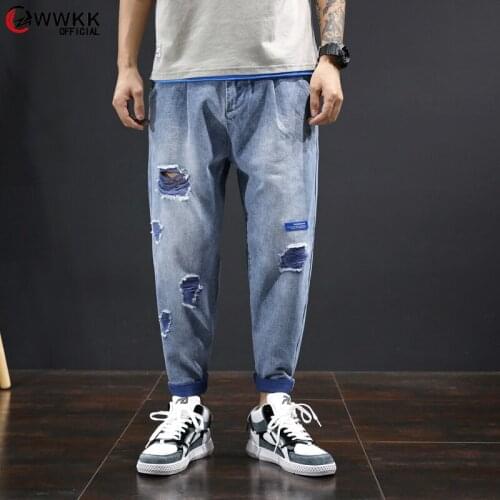 Рваные джинсы для мужчин WWKK China At AliExpress