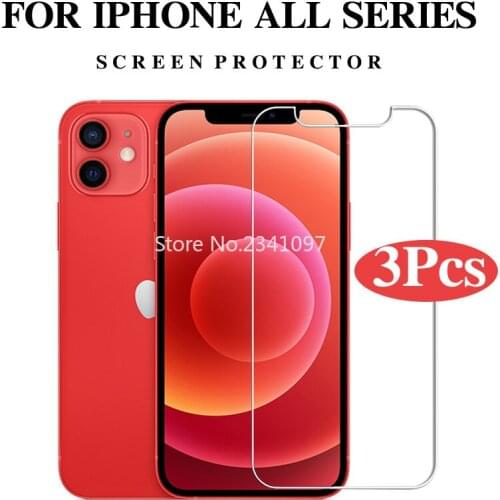 3Pcs Tempered Glass Screen Protector For iphone 12pro Max X XR XS 11 Pro Max 6s 6 7 8 Plus Glass For iphpne 12 Mini iphone12 Pro