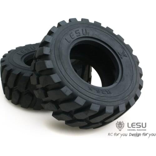 1 Pair Wheel Rubber Tyre Tire for 1/15 LESU RC Hydraulic Loader Model DIY Truck Car