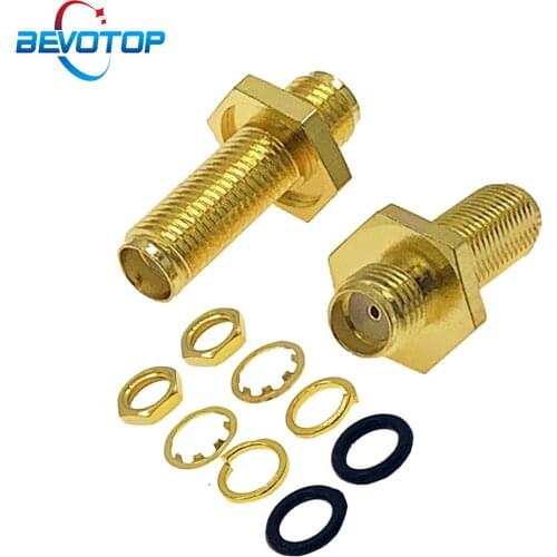 10pcs Waterproof SMA Female to SMA Female Bulkhead Straight Adapter for Raido Antenna SMA Female Jack Adapter RF Connector