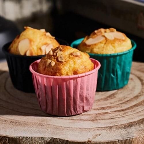 100Pcs Cupcake Cup Oil Proof Paper Cupcake Liner DIY Non-stick Heat Resistance Muffin Baking Safe Solid Color Cup Muffin Cups