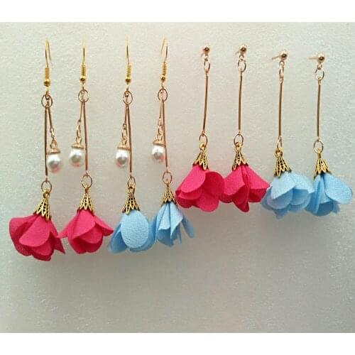 2018 New Fashion Earrings Tassel Flower & Imitation Pearls Charm Earring For Women Bijouterie Best Gift For Girl Party Jewelry