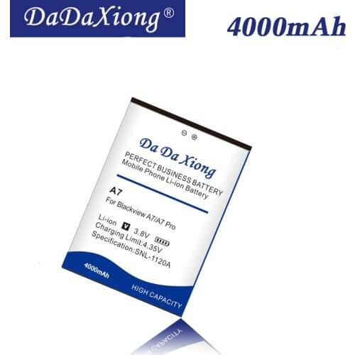2020 High quality smartphone battery for 4000mAh backup battery replacement for Blackview A7 dual smartphones