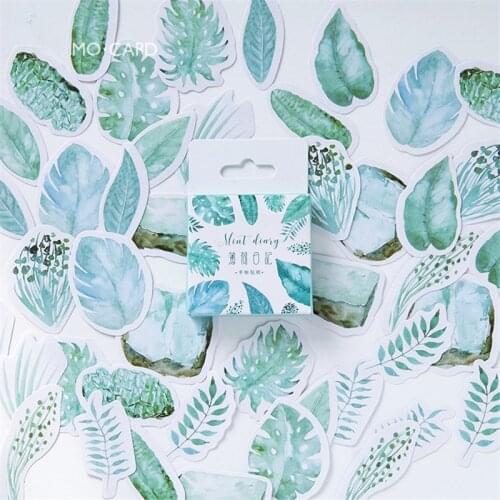 45 PCS/box New Mint Diary Paper Lable Stickers Crafts And Scrapbooking Decorative Lifelog Sticker DIY Lovely Stationery