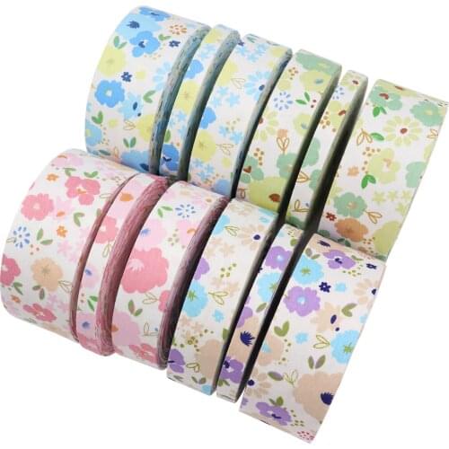 5 yards Printed embossed ribbon, small floral ribbon, handmade bowknot, hair accessories, hairpin, material accessories