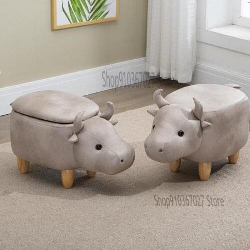 Childrens Stool Creative Cartoon Small Bench Sofa Low Stool Long Pier Soft Stool Home Entrance Shoe Replacement Shoe Stool