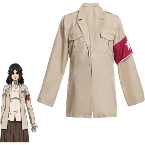 Attack on Titan Cosplay Costumes Uniform 2021 New Beige Long Trench Coat Aldians Rainer Brown Halloween Carnival Cosplay Costume