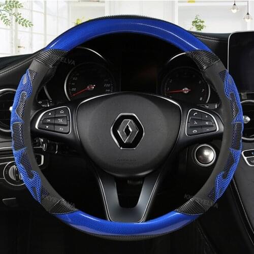 Leather Car Steering-wheels Cover for Renault Clio Fluence Megane Laguna Talisman Captur Kadjar Kaptur Koleos Scenic Espace