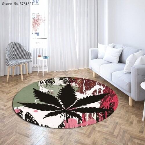 Maple Leaf Round Carpet 3D Print Colorful Leaves Carpets Home Textile Mat For Bedroom Floor Rug Home Art Custom Floor Carpet