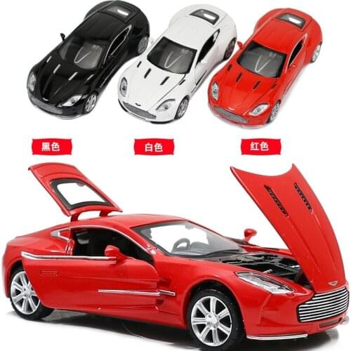 1:32 Scale Diecast Alloy Metal Super Sports Car For Aston Martin One-77 Collection Vehicle Pull Back Sound&Light Toys