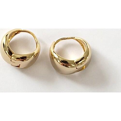 CHUANGU 2019 Trendy Basket Wide Gold Earrings Polished Huggie Earrings for Women Minimalist Hoop Earrings Everyday Jewelry