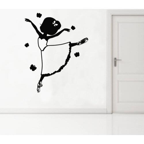 Little Ballerina Girl Wall Sticker Dance Pose Ballet Studio Classroom Nursery Interior Vinyl Art Murals Kids Children Room Decor