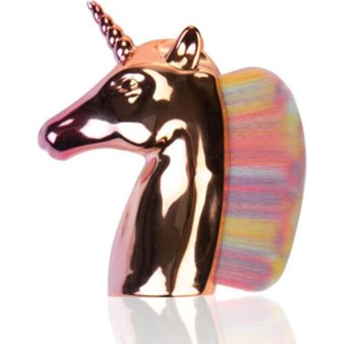 New 1pc Gold Horse Colorful Hair Face Brush Loose Powder Super Soft Blush Sculpting Brush Cosmetic Brush Beauty Make Up Brush