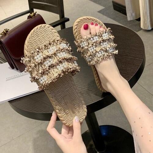 2021 new summer sandals and slippers women wet water net celebrities Korean fashion all-match womens shoes flat bottom