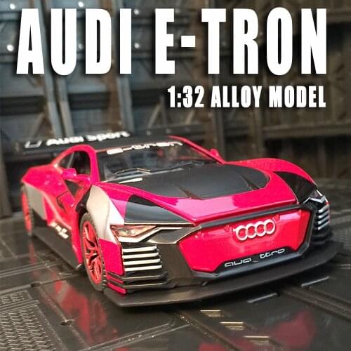 New 2021 Diecast 1:32 Alloy Car Model Miniature Le Mans Audi E-Tron Racing Metal Vehicle Collection Boys Gifts for Children Toy
