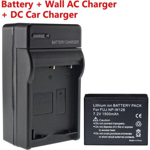 NP-W126 NP W126S Battery + Charger for Fujifilm FinePix X-T3 X-T2, X-T100, X-T30, X-T20, X-T10, X-A7, X-A5, X-Pro1, X-H1, X100F