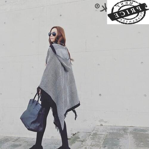 Coat Female Winter Womens Ponchos 2021 Korean Streetwear Long Cloak Autumn Thick Warm Ponchos and Capes Ladies Capa LW20a