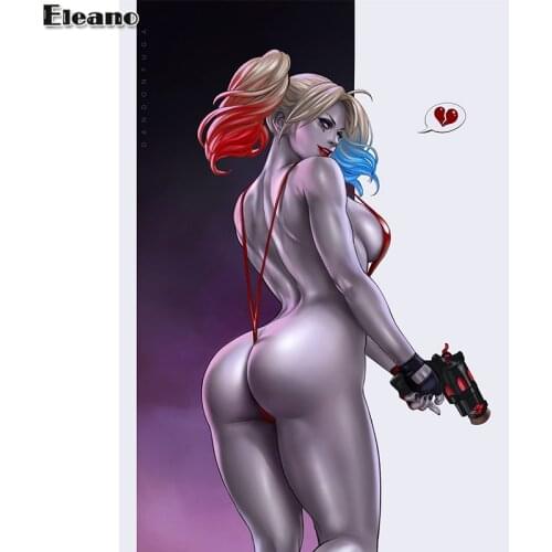 Print anime clown sexy girl art canvas poster customized 16x24 24x36 inch living room bedroom home wall picture