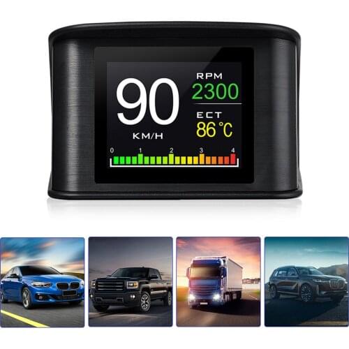 HUD OBD2 Car Gauges Head Up Display Auto Speedometer Overspeed Alarm On-board Computer Fuel Consumption Temperature Warning