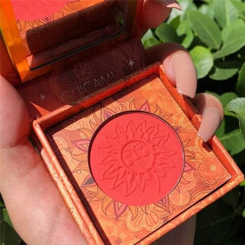 Face Blusher Powder Rouge Makeup Vintage Retro Cheek Blusher Palette Waterproof Long Lasting Natural Facial Blush Powder Contour