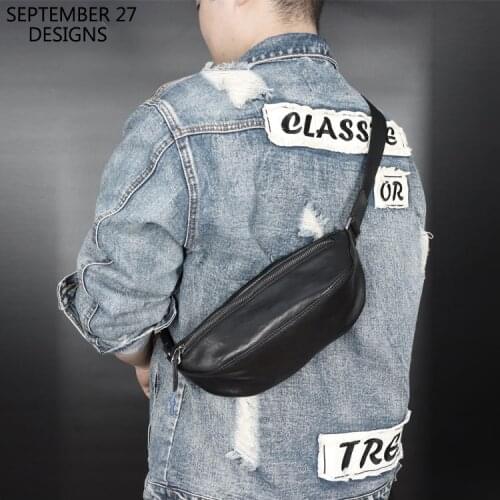 New Fashion Male Satchels Bag Genuine Leather Luxury Chest Bags Organizer Messenger Crossbody Handbag Vintage Cell Phone Pack