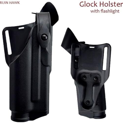 Tactical Glock Accessories A Real Pistol 17 19 22 23 31 32 Belt Holsters with Flashlight Tactical Glock Gun Holster for Hunting