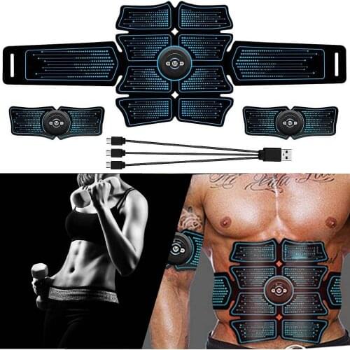 EMS Abdominal Belt Electromagnetic Stimulation Of Muscles Trainer Toner Home Gym Fitness Equipment Women Men USB Charging Abs