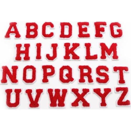 Towel Embroidered Letters Sew On Patches Applique For Kid Clothing Bags Diy Name Badge Alphabet Repair Decoration Accessories