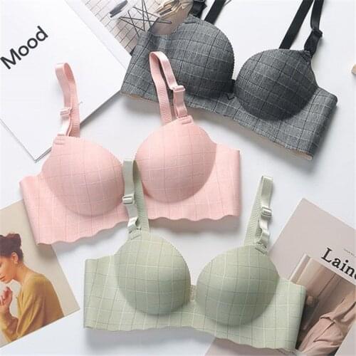 Fashion Sexy Bras For Women Wireless Brassiere Female Underwear Gray Pink Intimates Push Up Lingerie Seamless Bra Bralette