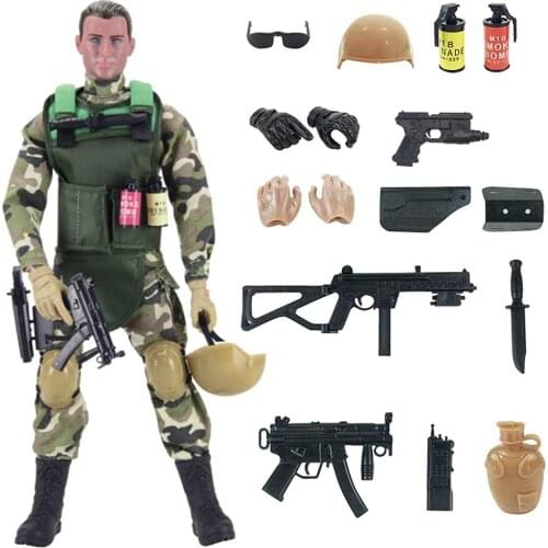 1/6 Doll Soldier Joint Movable Belt Clothing Weapon Accessories Super Military Model Action Figure Childrens Gifts Boy Toys