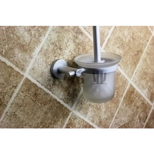1PC Hot Sale Bathroom Toilet Brushes Set Space Aluminum Wall Mounted Toilet Brush Holder KH 2039